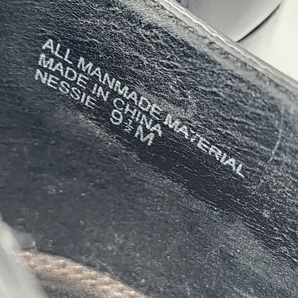 Etienne Aigner Wingtip Ankle Boots Size 9.5M Black 3" Stack Heel Brogue Witchy - Picture 15 of 16